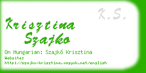 krisztina szajko business card